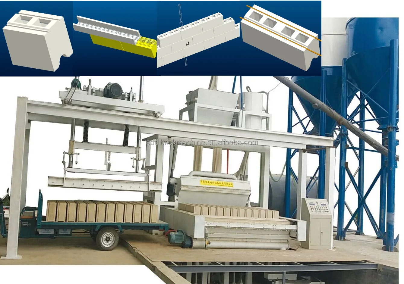 Hydraulic press gypsum block making machine