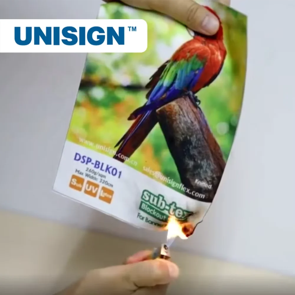 Black Back Fabric Sublimation UV Textile For Roll Up Display