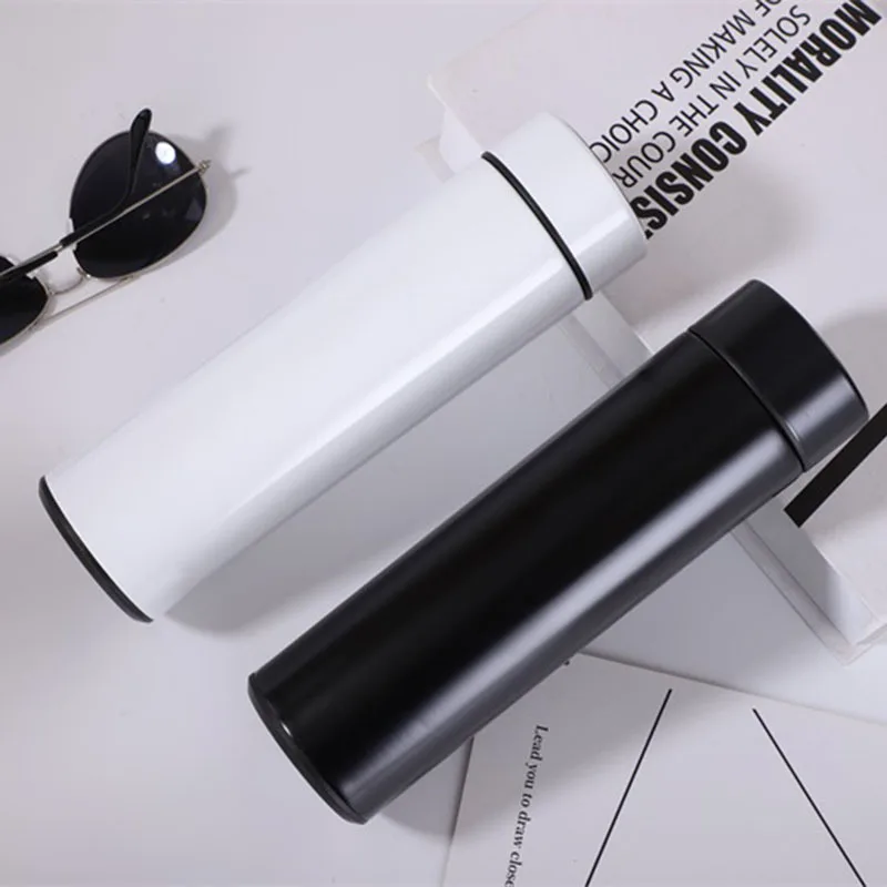 Promotional Wholesale Hot and Cold Smart Silver White Black Water Bottle Stainless Steel Vacuum Flask