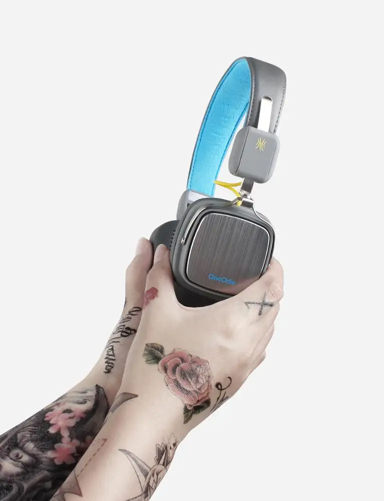 OneOdio L6 Elysium Wireless Headphones With Mic Metal Lightweight Headphone 500mAh Black/ Beige