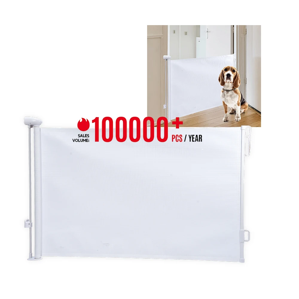 Hot Sale Pet Safety Gate Retractable High Quality Adjustable Sliding Portable Folding Mesh Magic Dog Fence Gate