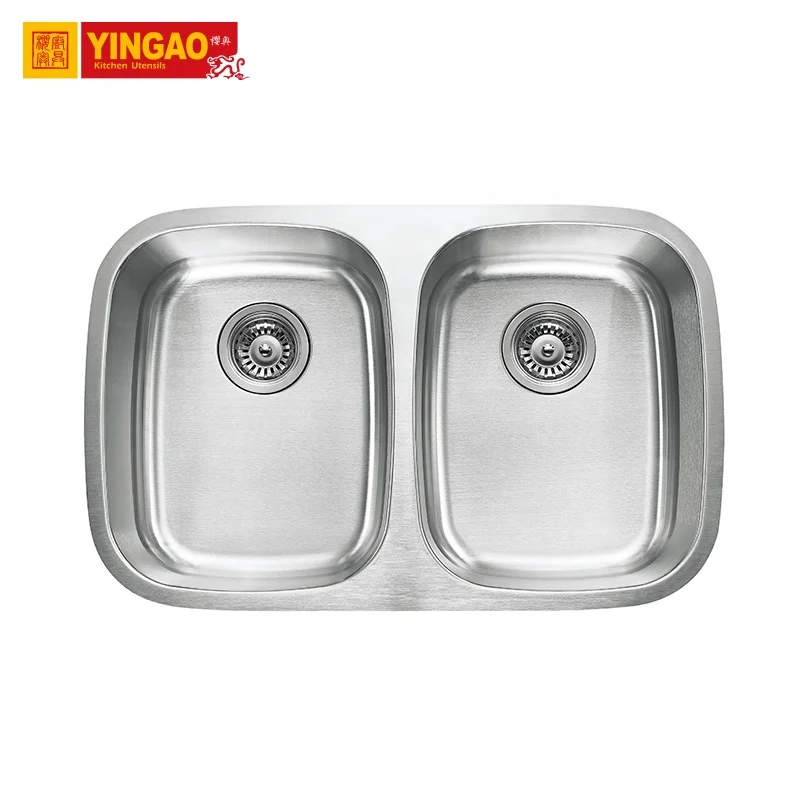 Small Durable double bowl handmade stainless steel kitchen sinks