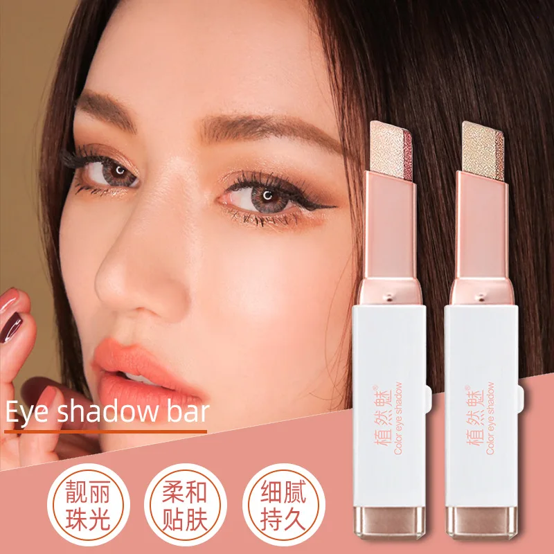 Double Colors Eye Shadow Stick Matte Glitter Shimmer Eyeshadow Gradient Makeup Sticks Waterproof