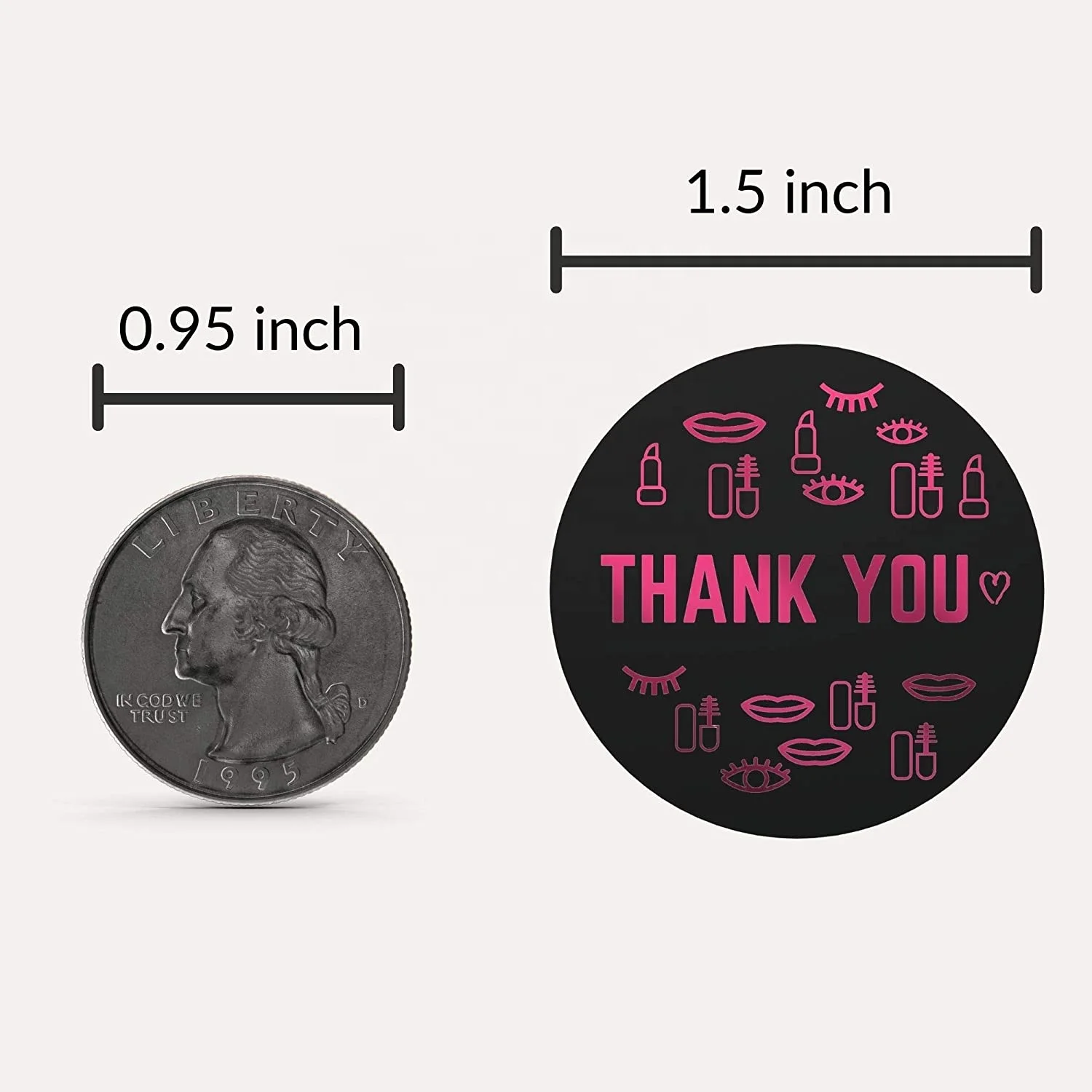 Thank You Stickers Roll Lip Gloss Packaging 500 Labels for Small Business, Salon & Beauty Store Eyelash Bags