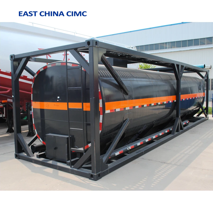 Hot Selling 20FT 30Tons Bitumen Tank Container With Heating System For Asphalt Transport