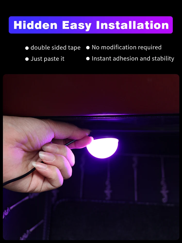 Ruitaisen Universal Car Accessories Decorative Light USB Charging Laser Ambient Foot Lamp Auto Music Rhythm Atmosphere Light