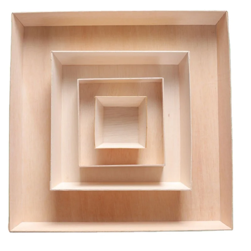 Safe Takeaway Pizza Wooden  lunch box Sale Box Wooden Sushi Box Bento Tray Food  Container With Transparent Lid