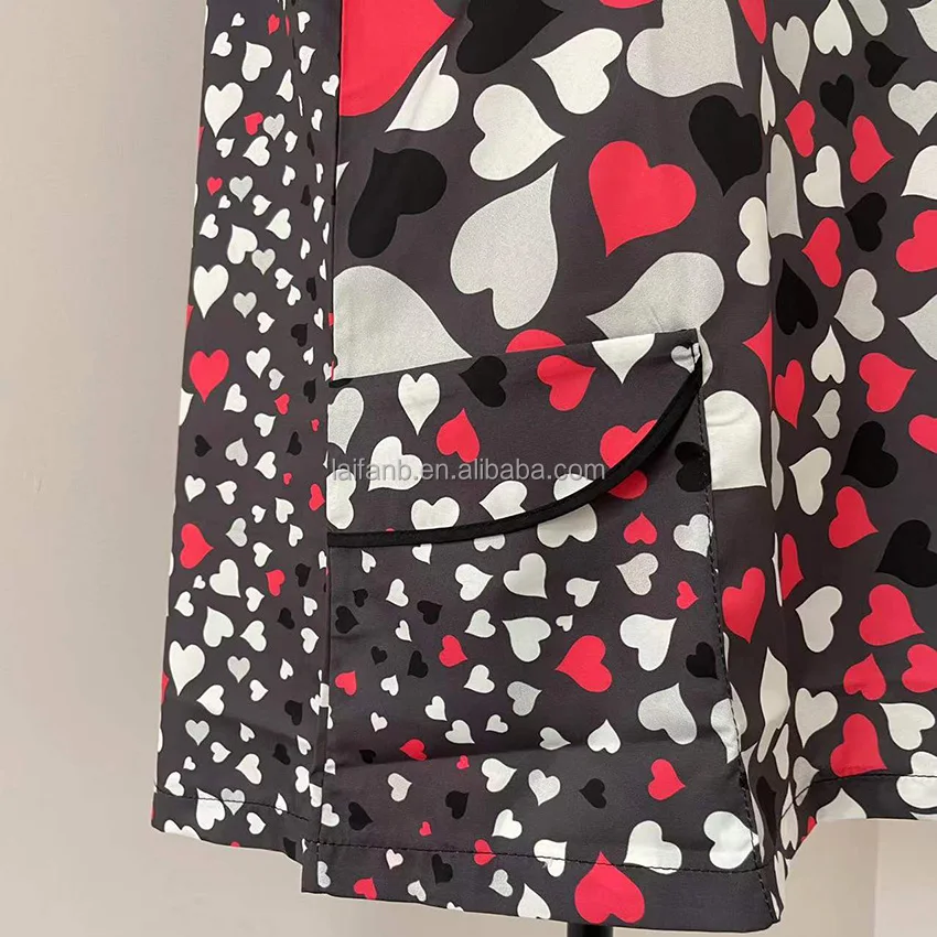 Top Selling Nursing Scrubs Short Sleeve Butterfly Print Tops Uniform For Nurse Women