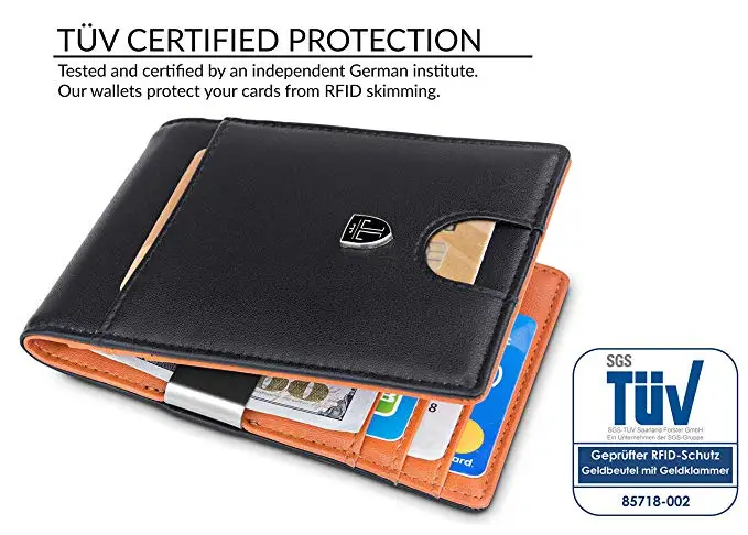 
Money Clip Wallet slim Front Pocket RFID Blocking Card Holder Minimalist Mini Bifold Gift Box bifold Wallet 