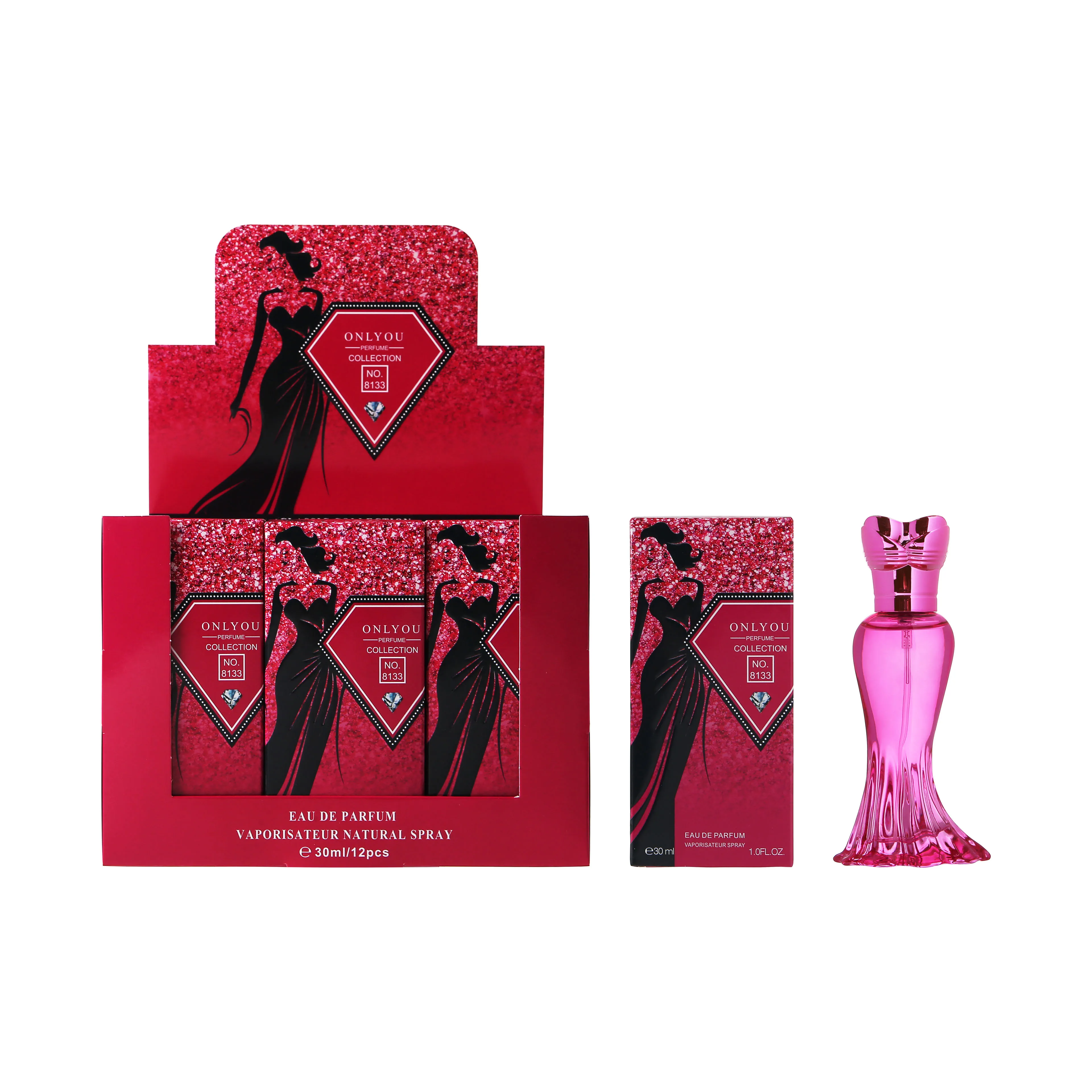 OLU830-122 30ml onlyou collection 12pcs display box mini eau de parfum vaporisateur natural spray rose fragrance for woman