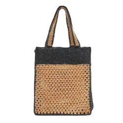 2022 New Arrival Summer Single Shoulder Bag Designer Hand Made Crochet Paper Straw Tote Beach Bag