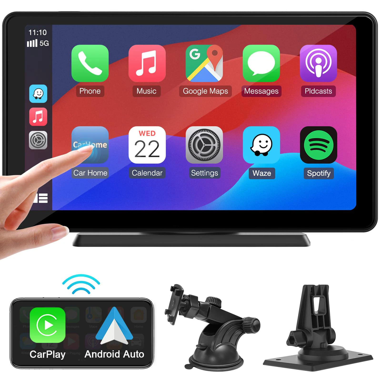 Factory Price Autoradio Wireless Carplay & Android Auto 7 Zoll HD Touchscreen Auto Stereo Receiver with AirPlay Link Mirroring