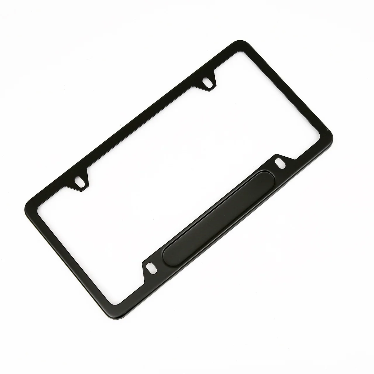 Hot selling US stainless steel black powder coating 4 hole license plate frame