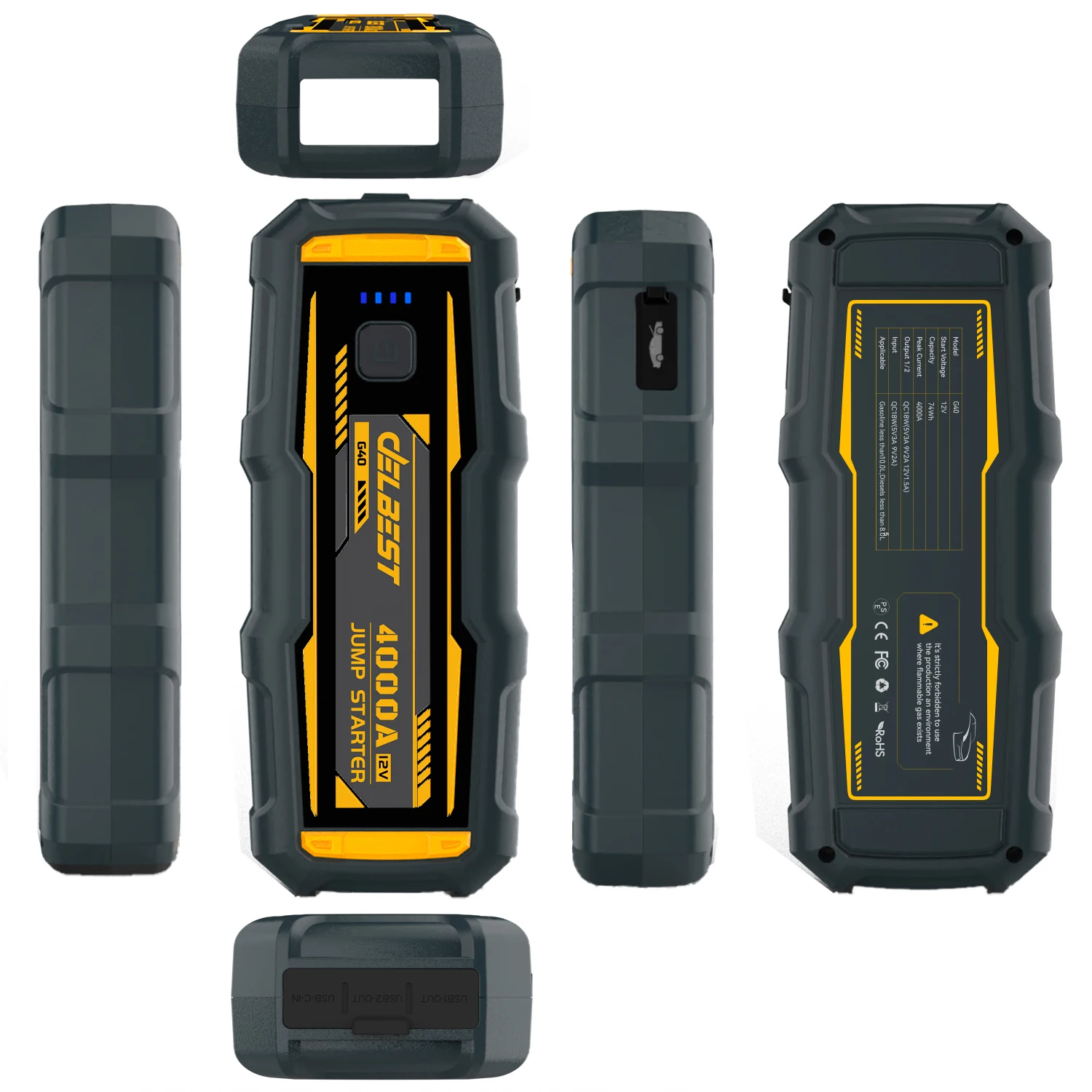 Emergency Power Supply Booster Portable Power Bank Battery 65W Fast charger 230W outport 12V Car Battery Jump Starter