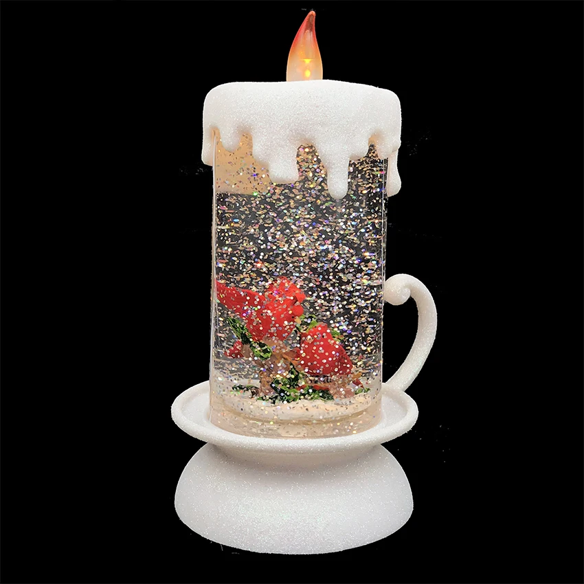 TOP quality led Christmas ornament acrylic candlesticks with bird inside