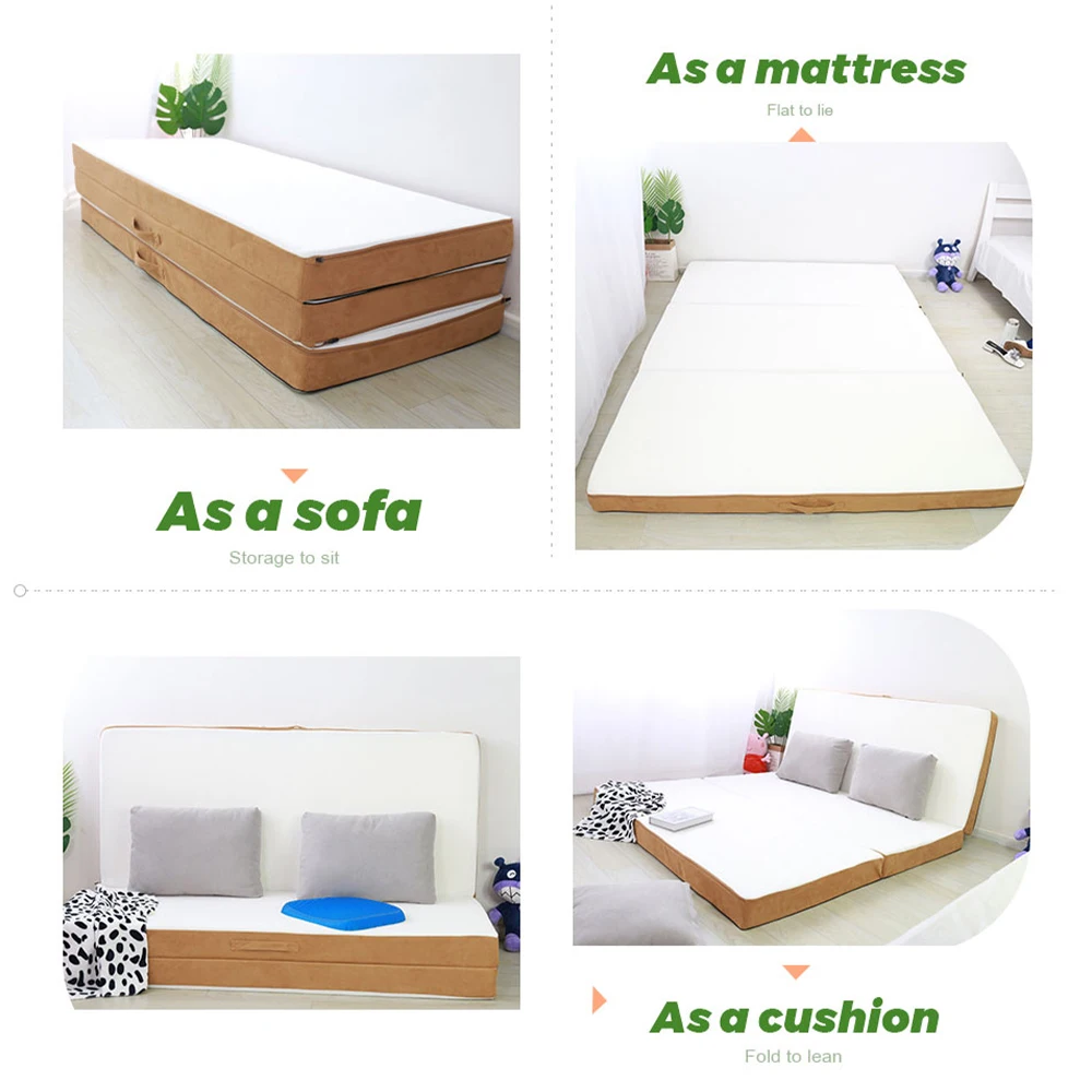 Reasonable structure can be folded triple mattress convenient to carry high density foam mattress for bedroom and campaign
