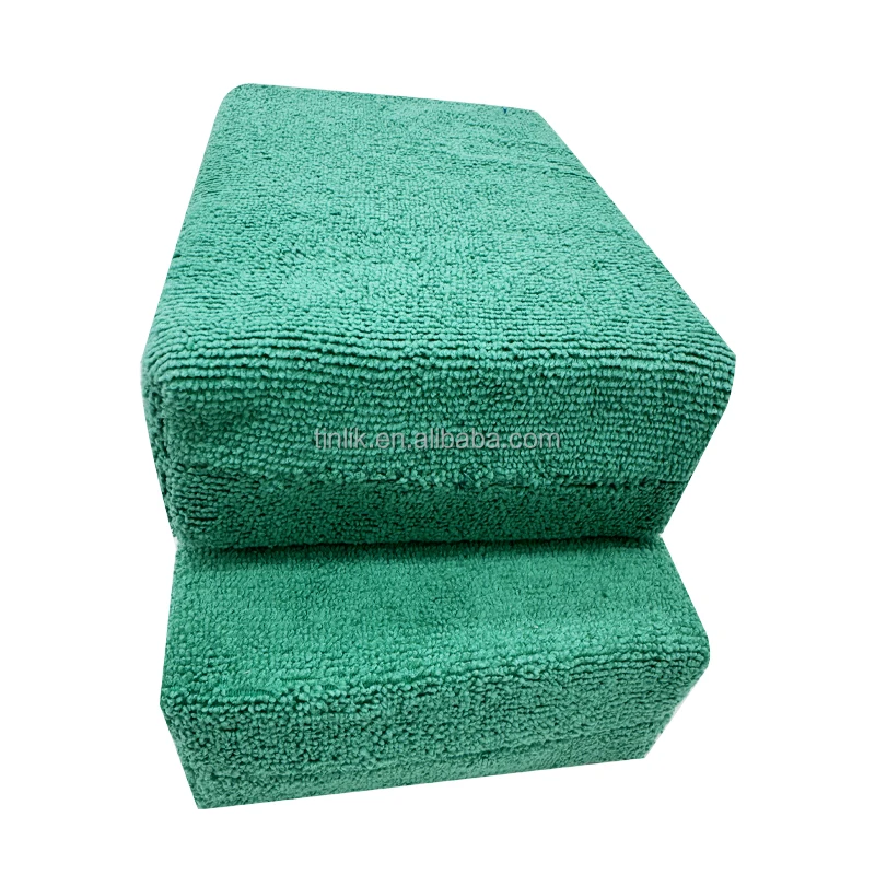 Exported to UK Microfiber Car Cleaning Sponge Durable Usage Lint-Free Customize Size and Colors Applicator