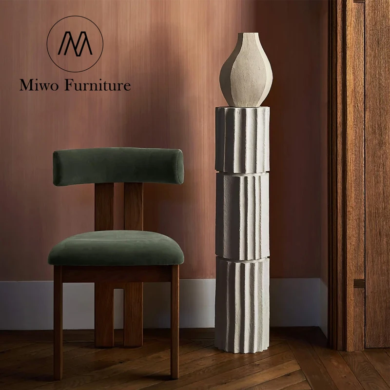 Furniture Nordic Restaurant Furniture Cafe Velvet Upholstered Dining Chairs Wood Solid Frame Coffee Shop Hotel Wedding Modern