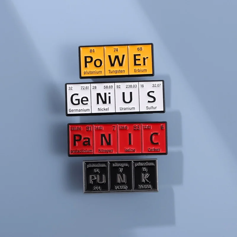 Chemical symbol brooch custom badges small badge badge science metal crafts