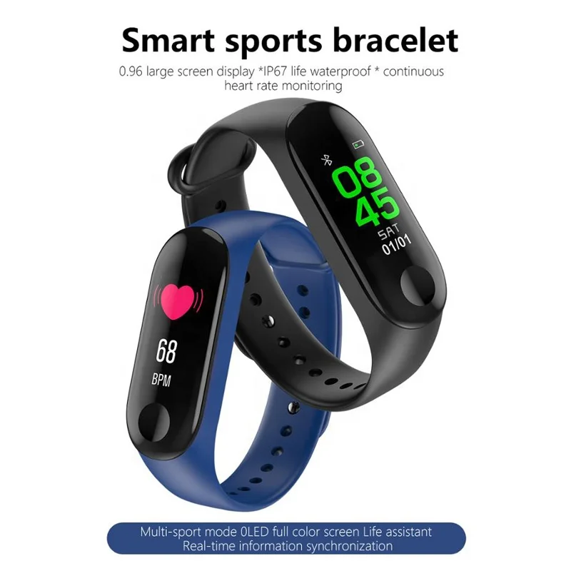 smart watch band m3 waterproof Bracelet Heart Rate Blood Pressure Health