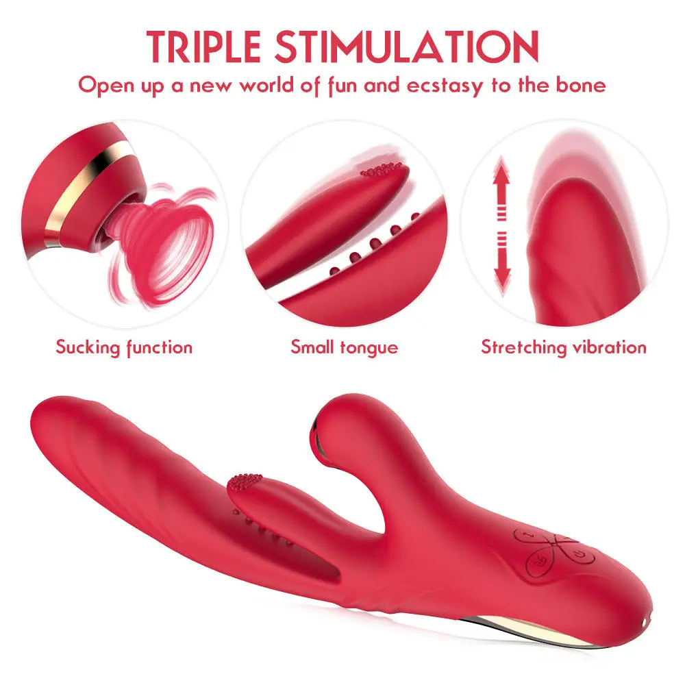 AIZHLIAN  2023 New triple Stimulate Clitoral G Spot Flap Sucking thrusting Big Rabbit Vibrator