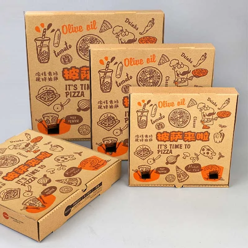 
Wholesale Custom Design Chocolate Candy Cake Snacks Bakery Slice Pizza Box Custom Color Black Pink Plain Pizza Cone Box 