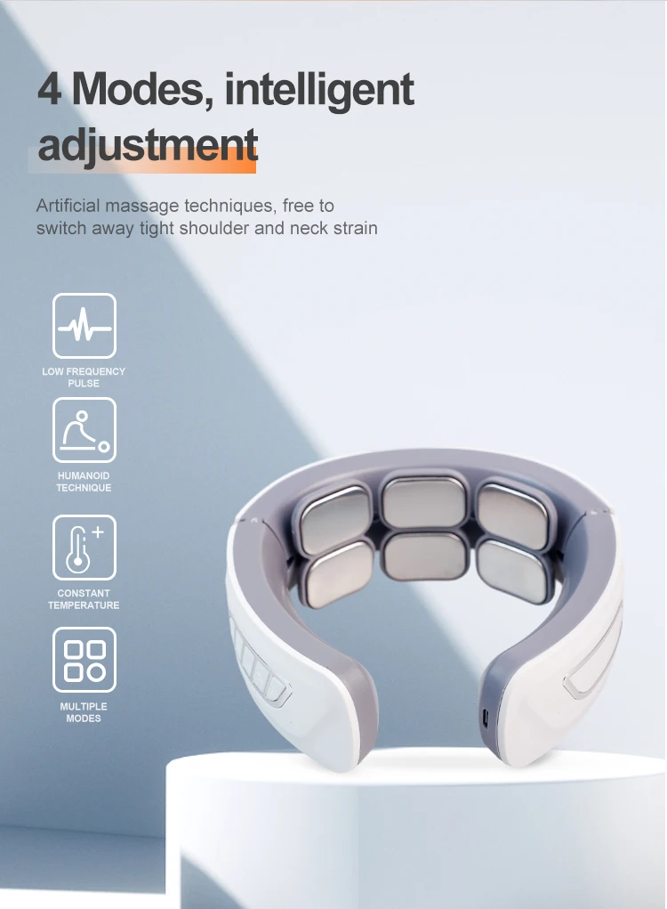 Hot Electric Pulse Heated Portable Cervical 6d Neck Massage Device Intelligent Cervical Massager