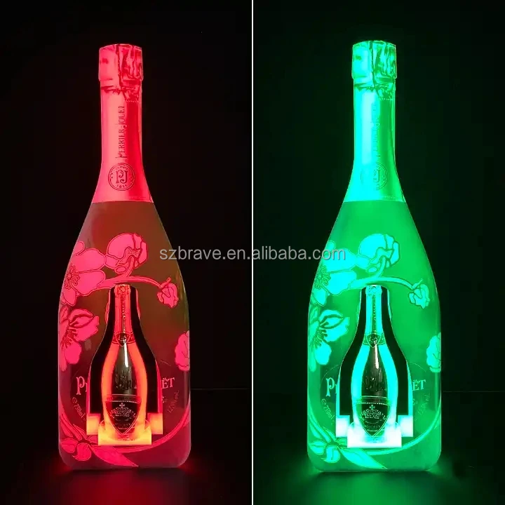 OEM Rechargeable Acrylic Hennessy XO LED Bottle Presenter Glorifier VIP Display LED Champagne Light Stand Rack for night club