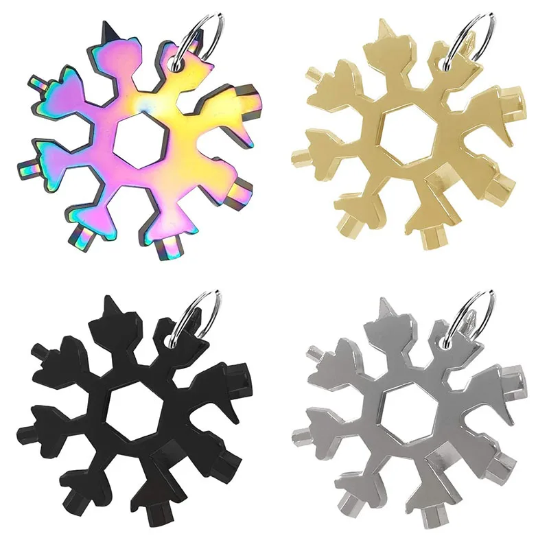 
Wholesale Best Quality Genius Snow Flake Spanner Set Screwdriver Snowflake Multi Wrench Tool With Key chain 