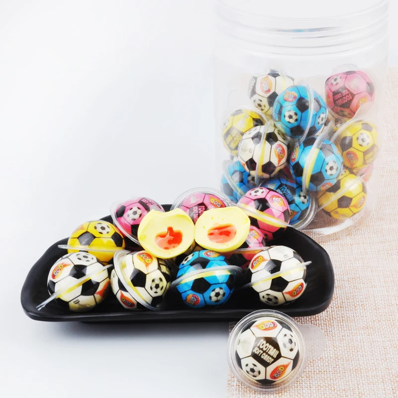 wholesale custom OEM bulk 4D gummy Realistic shape sweet snacks halal kids Multiple colors Football popping gummy eyeballs candy