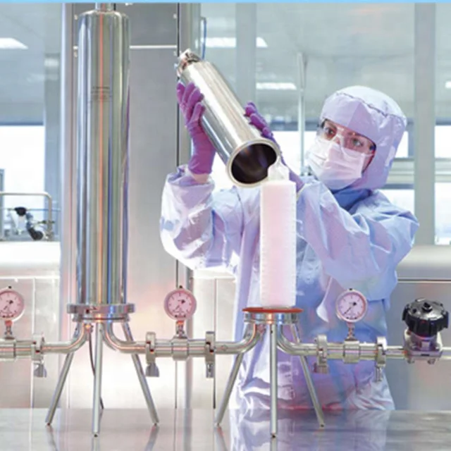 10' 0.1um Glass Fiber GF Membrane Pleated Filter Cartridge for Prefiltration of Fine Chemicals, Reagents, Inks and Paints