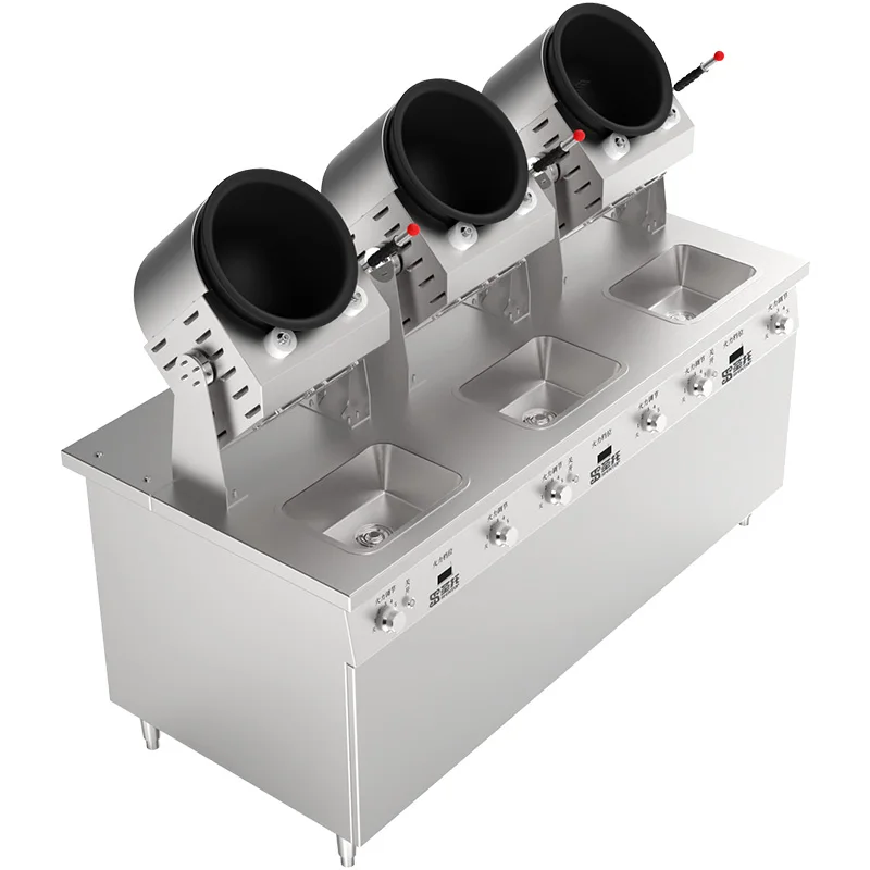 Intelligent Rice Frying Machine For Chinese Restaurants Fried Rice Wok Gas Automatic Drum Cook Machine