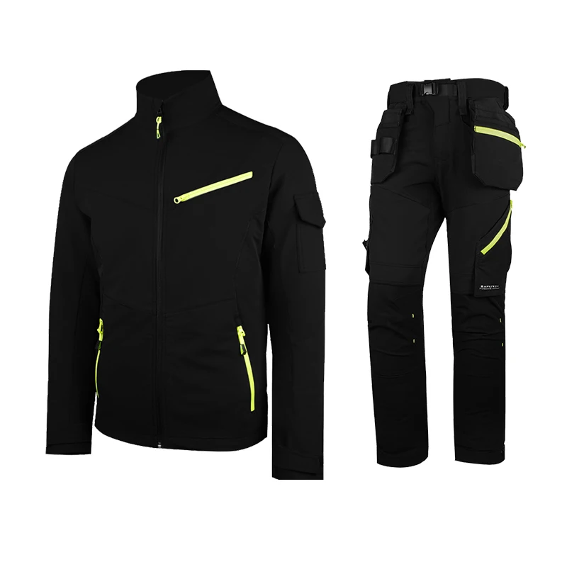 Safetech Work Jacket Cargo Pants Mechanic Security Uniform Workwear For Construction Workers Men Working Suits