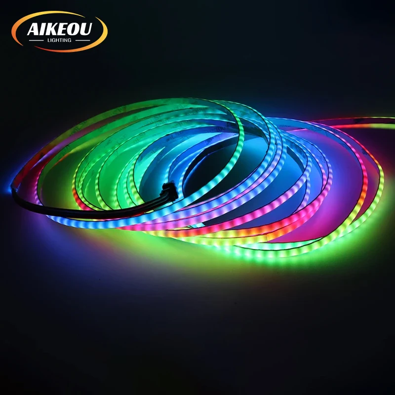 Slim 5mm Rainbow Dream Color Smart RGB Flexible COB LED Strip Light DC 5V 160LED RGBIC Addressable Strips
