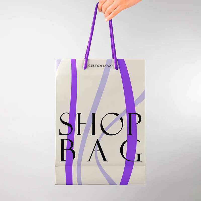 Custom Printing Logo Fashion Luxury recyclable shopping gift carry paper bags with handle
