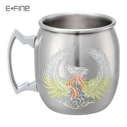 EFINE Stainless Steel Bar Mugs Creative Cup Cold Heat Temperature Sensitive Color Changing Magic Mug with Handle