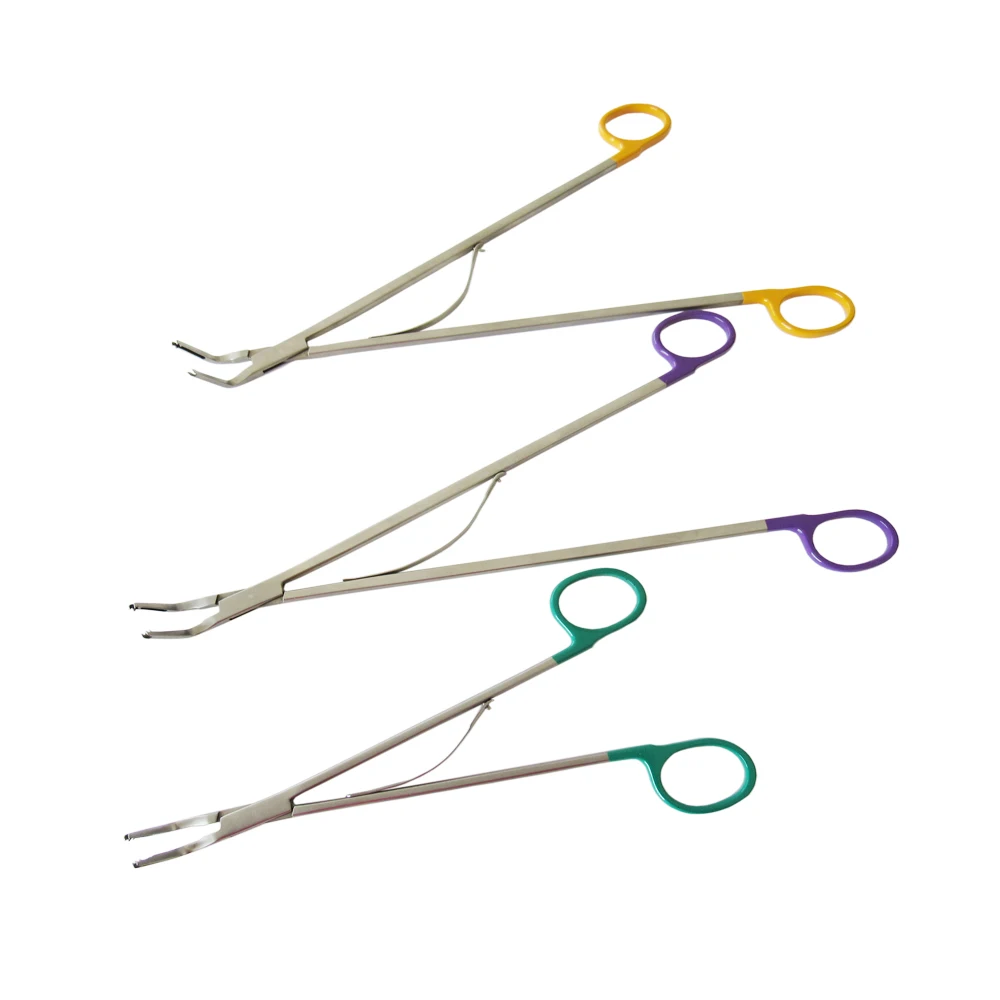 M size Violet 70 or 90 degree Powder metallurg right angle open surgery endoclip hemolok applier/hem-o-lok clip applicator