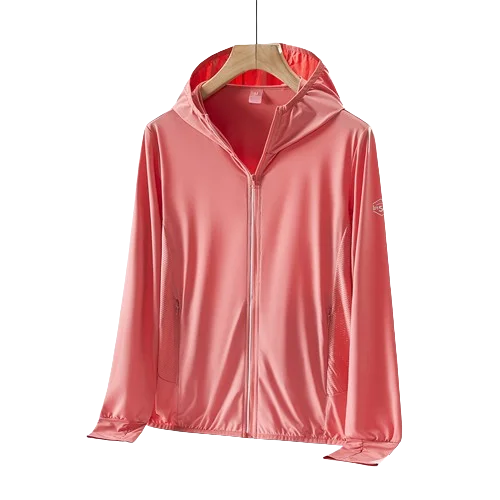 Factory summer new sunscreen couple models ice silk ice feeling hooded sunscreen ultra-light breathable skin windbreaker