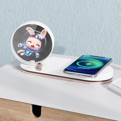 Factory New Design 3D Holographic Fan Displayer Naked Eyes Projector Night Lamp With Wireless Charging LED Night Light