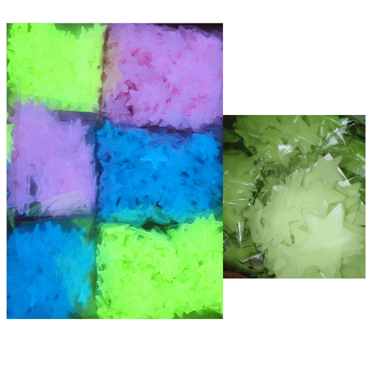 10 sets kids butterfly letter pink stand glow paste fluorescent 3D wall angel fairy Christmas stickers for baby birthday party