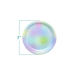 Pafu Mermaid Supplies for 10 People Ocean Party Disposable Dinnerware Girl Birthday Baby Shower All-in-One Party Supplies Set