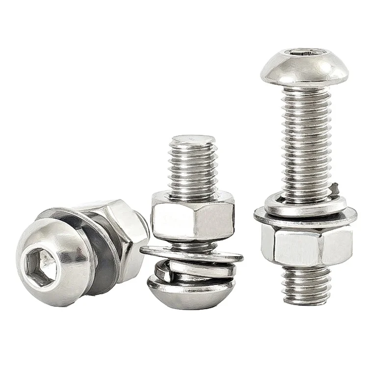 18-8 stainless steel 304 ISO7380 JISB1174 flat round head Hex socket head screw