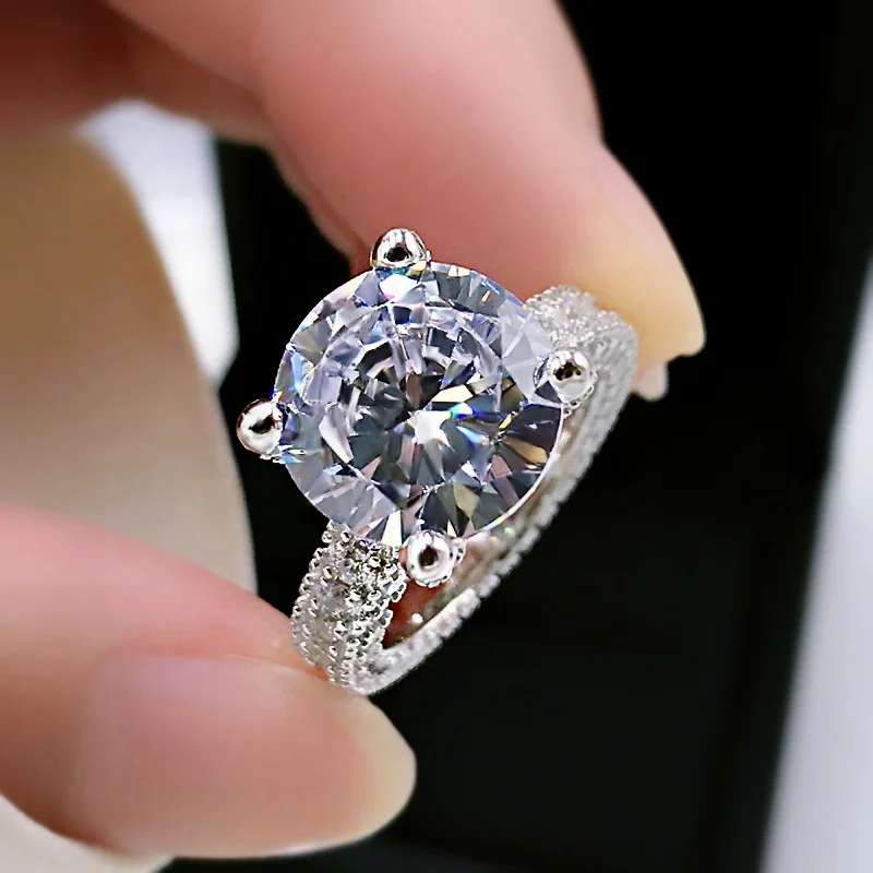 925 wholesale sterling silver cz stone 5AAAAA wedding rings custom engagement eternity jewellery rings