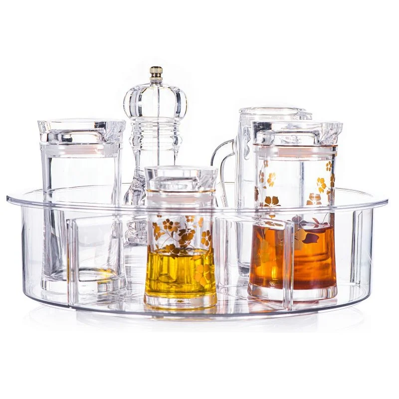 
LS0011 New Popular Kitchen Storage Container 360 Rotating Tray Countertop Baking Supplies Storage Lazy Susan 