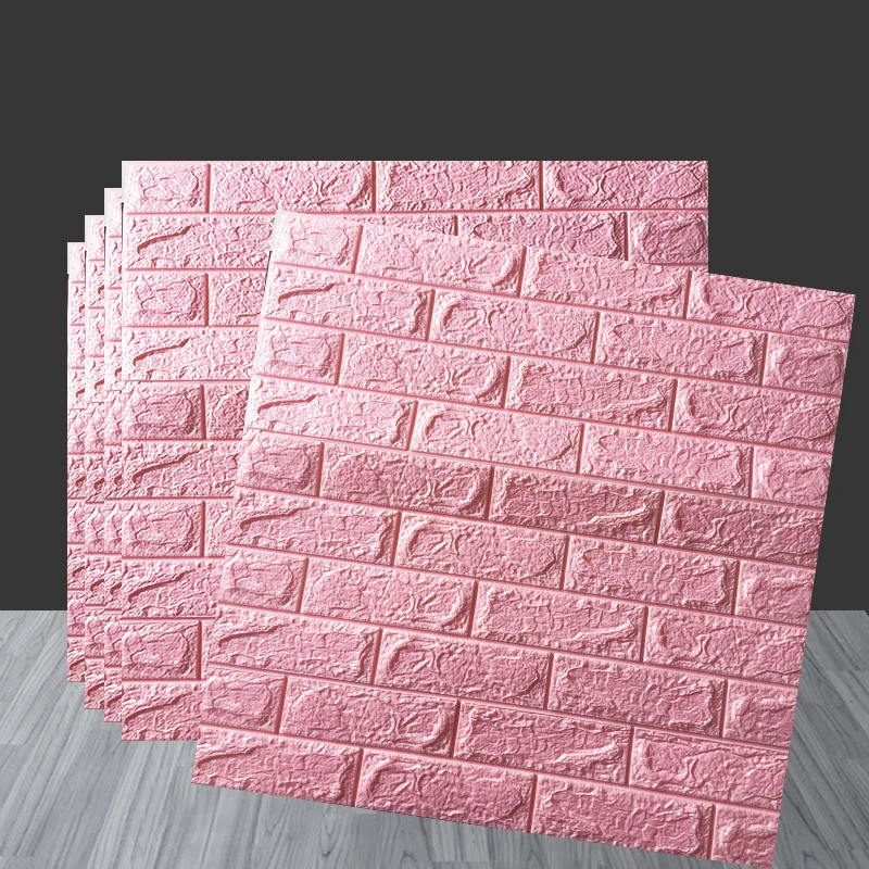 Wholesale Self Adhesive 3D Foam Brick Sticker Panel Wall Home Decor Warm Color Wallpaper