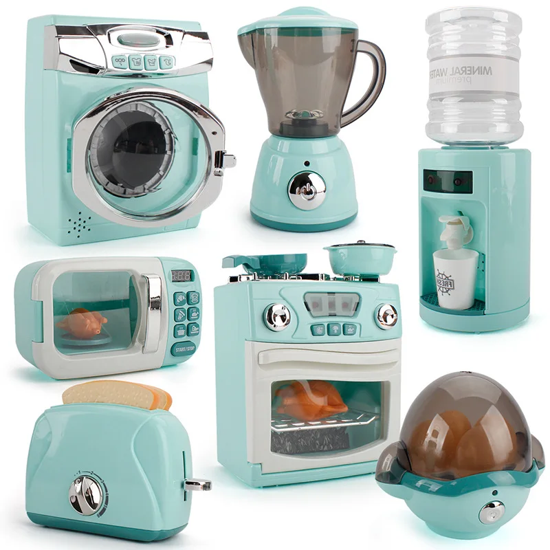 Simulation Kitchen Toy Set Juice Blender Water Machine Egg Steamer Microwave Oven Pretend Play Household Appliances Toy