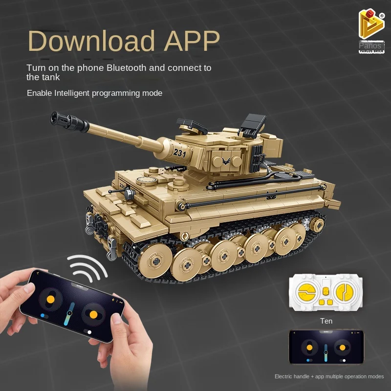 wholesale  Tank Model Bricks Army Military Vehicles Remote Control Building Block Military Tank Toys for Children
