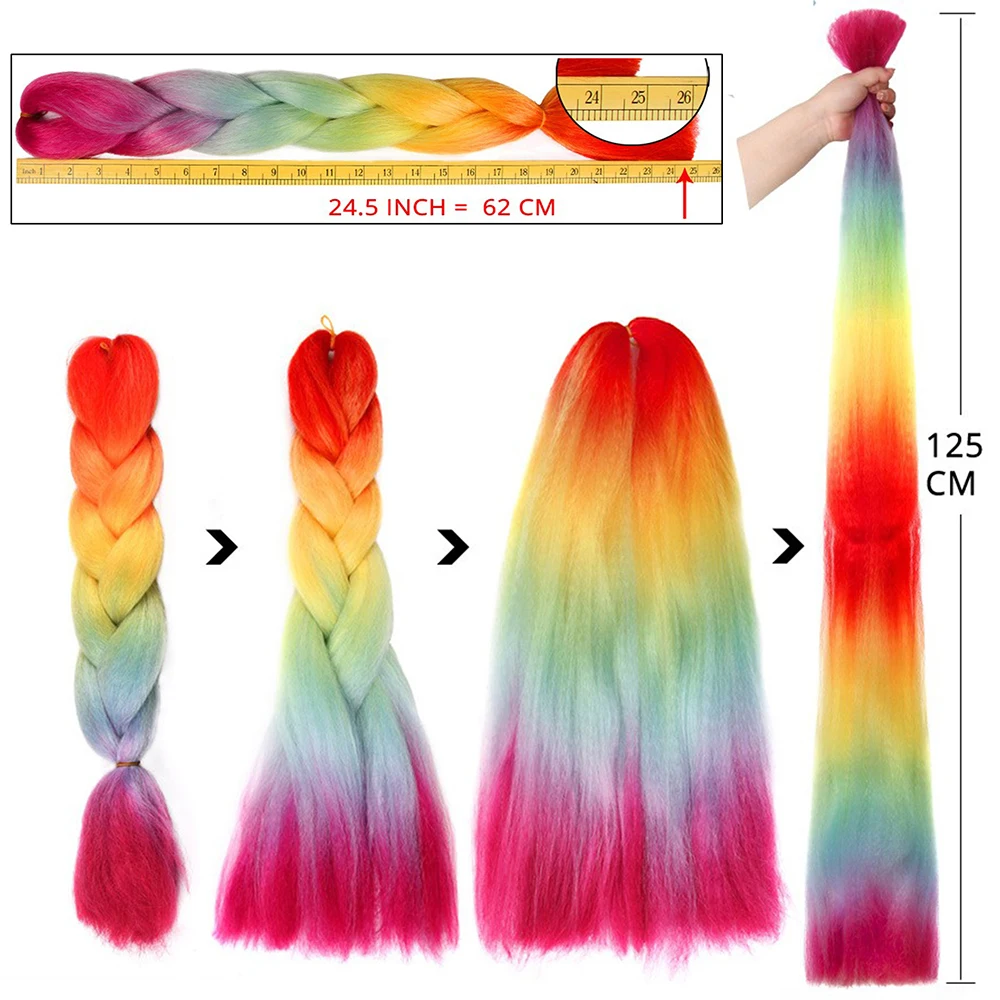 Wholesale Hot selling 100g African Braids Hair Manufacturer Yaki Jumbo Ombre Braiding 24 Inch Synthetic Braiding Hair Extensions