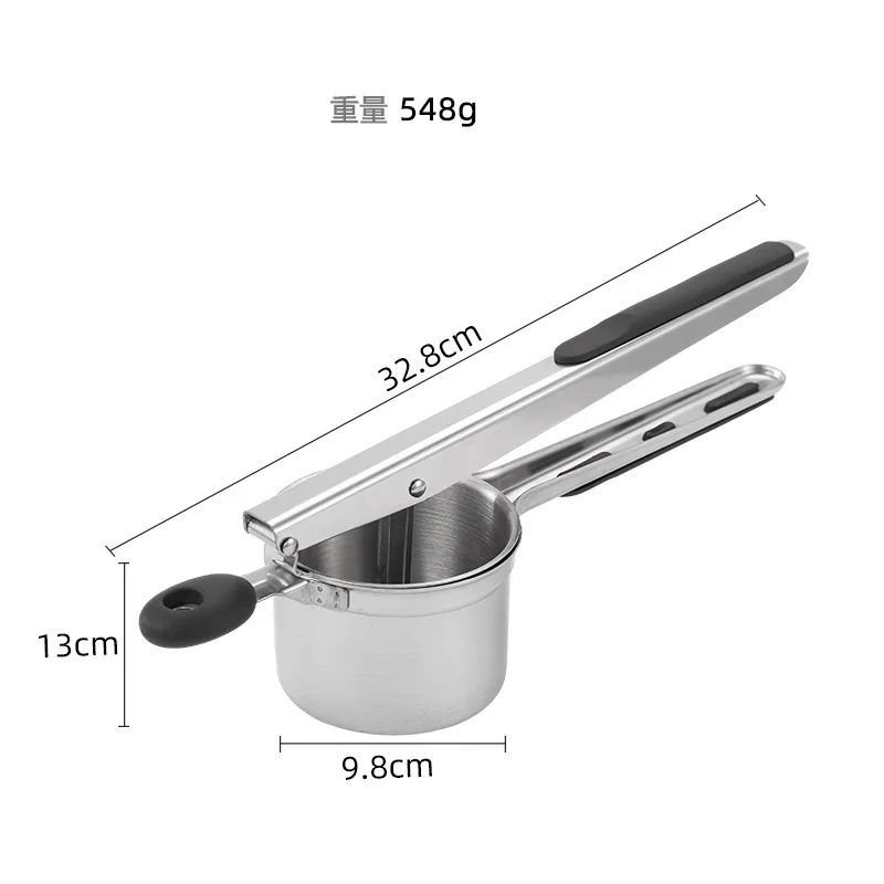 Potato Ricer,  Stainless Steel Potato Masher with 3 Interchangeable Discs, Heavy Duty Potato Masher and Ricer Kitchen Tool