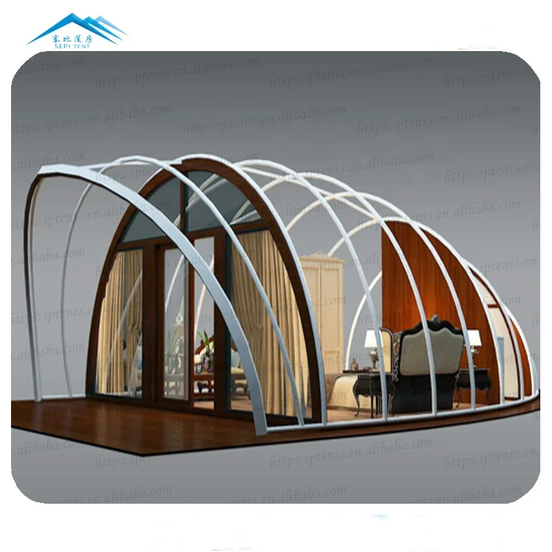 Small Prefabricated 1 Bedroom Luxury Tent Hotel Prefab Cabanas for Tents Camping Outdoor Four-season Tent >3000 Mm Nylon ≥6